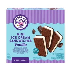Purple Cow Mini Vanilla Ice Cream Sandwiches