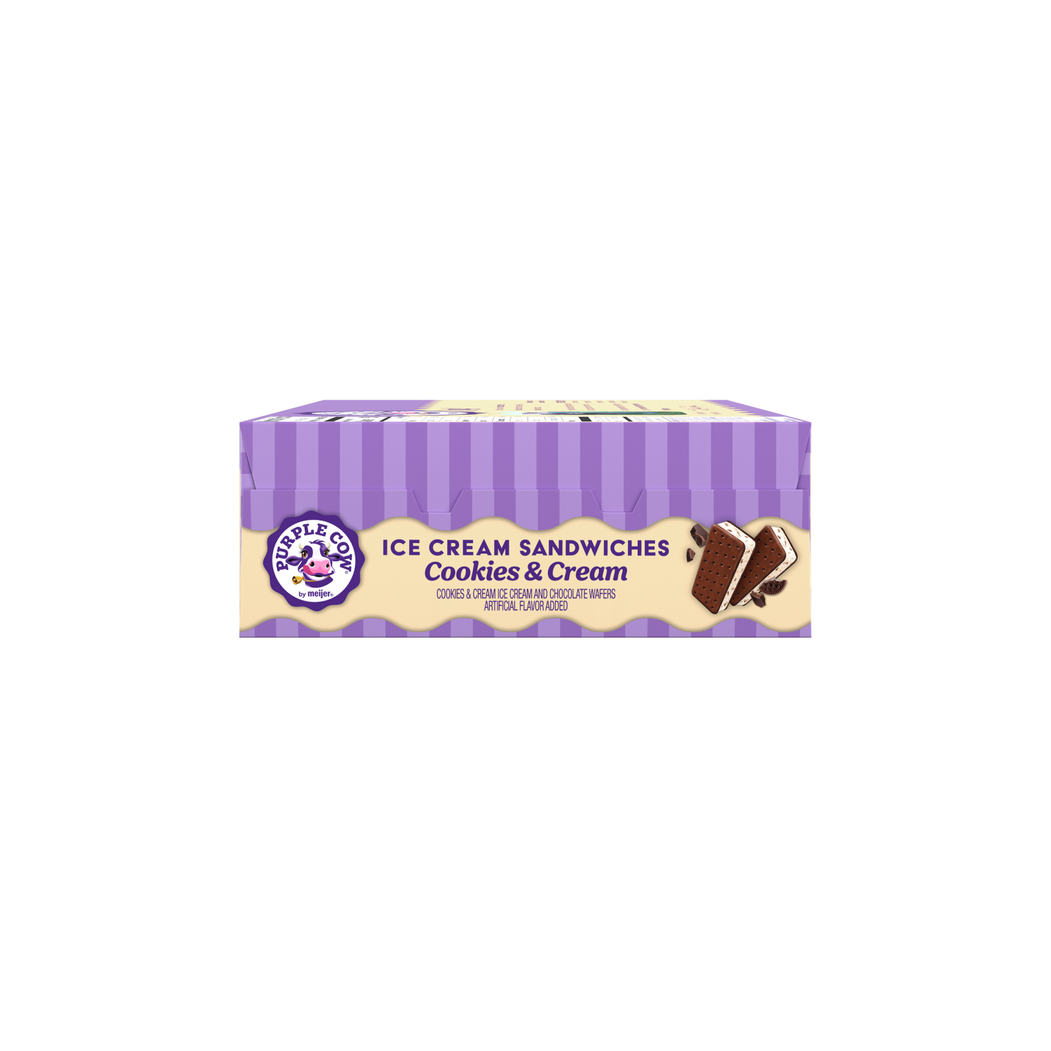 slide 5 of 6, Purple Cow Cookies & Cream Ice Cream Sandwiches, 12 ct