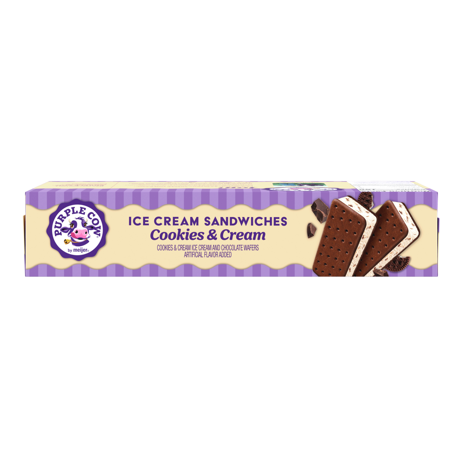 slide 6 of 6, Purple Cow Cookies & Cream Ice Cream Sandwiches, 12 ct