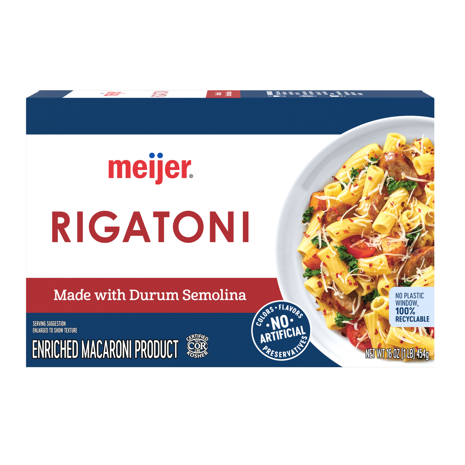 slide 2 of 8, MEIJER BOX RIGATONI, 16 oz