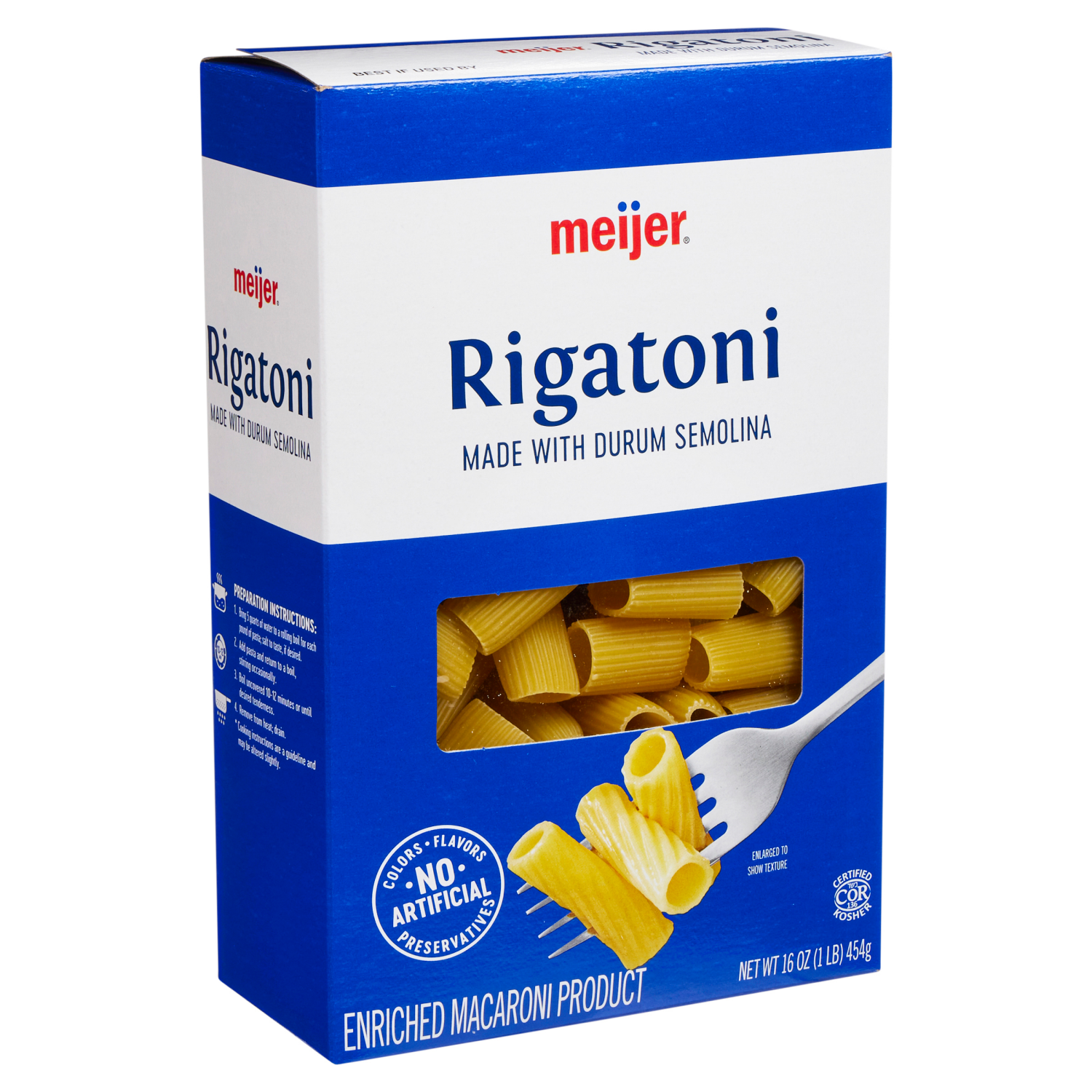 slide 6 of 8, MEIJER BOX RIGATONI, 16 oz
