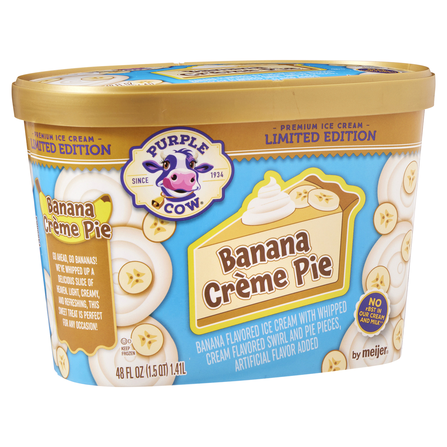 slide 4 of 5, Purple Cow Ice Cream Banana Cream Pie, 1.5 qt, 1.5 qt