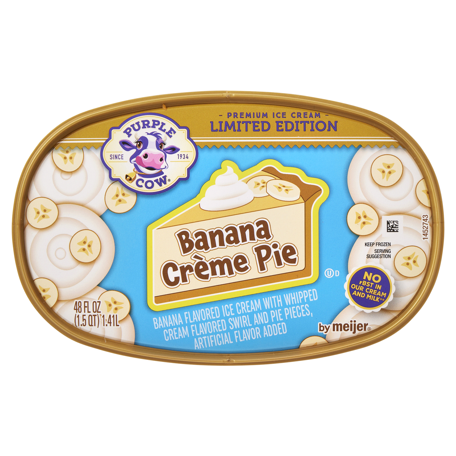 slide 3 of 5, Purple Cow Ice Cream Banana Cream Pie, 1.5 qt, 1.5 qt