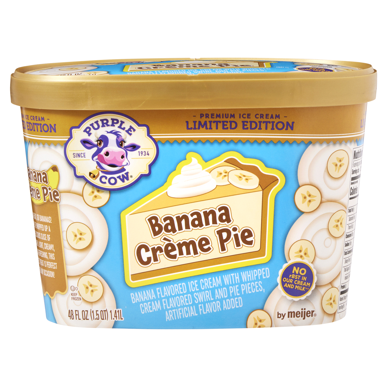 slide 1 of 5, Purple Cow Ice Cream Banana Cream Pie, 1.5 qt, 1.5 qt