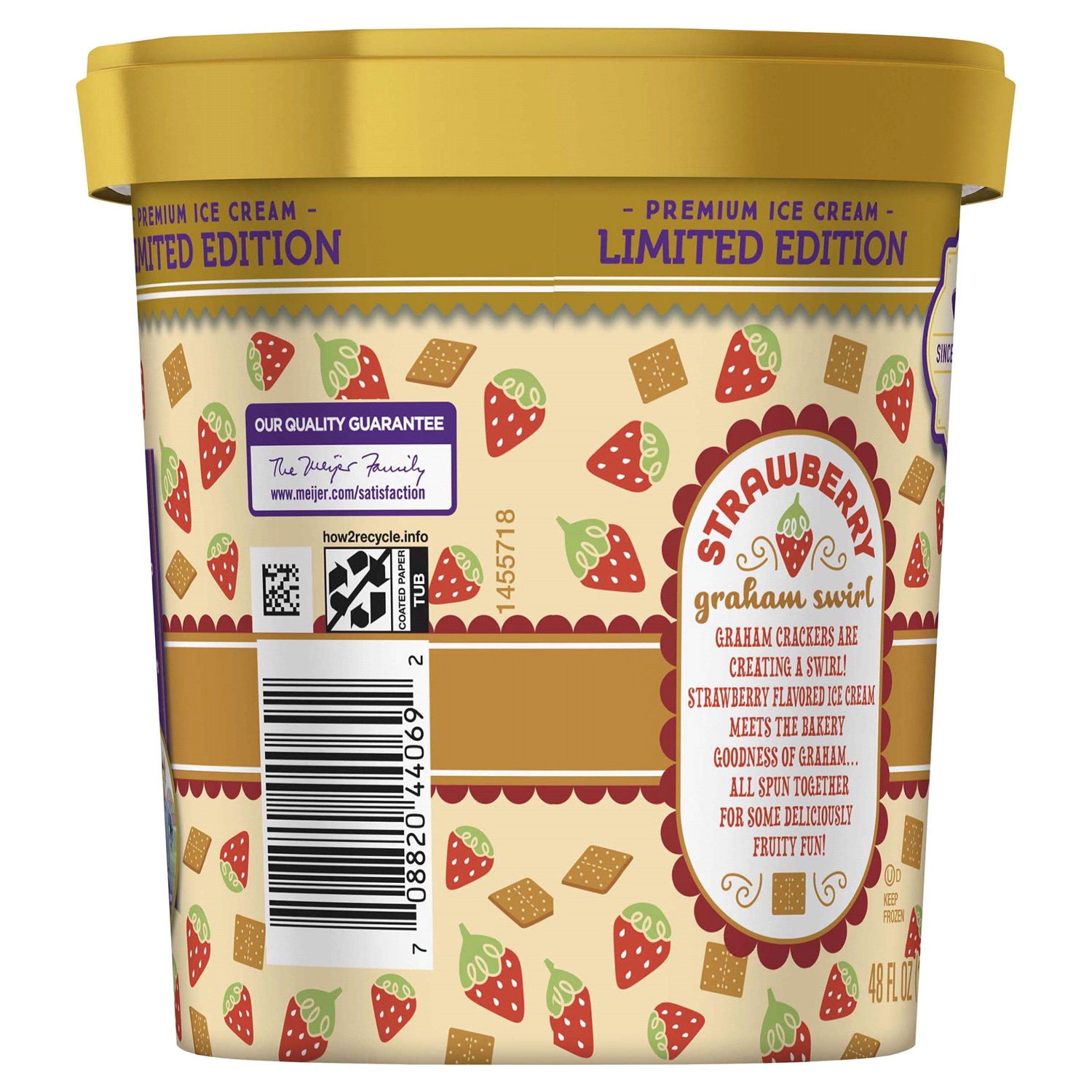 slide 2 of 5, Purple Cow Ice Cream Strawberry Graham Swirl, 1.5 qt