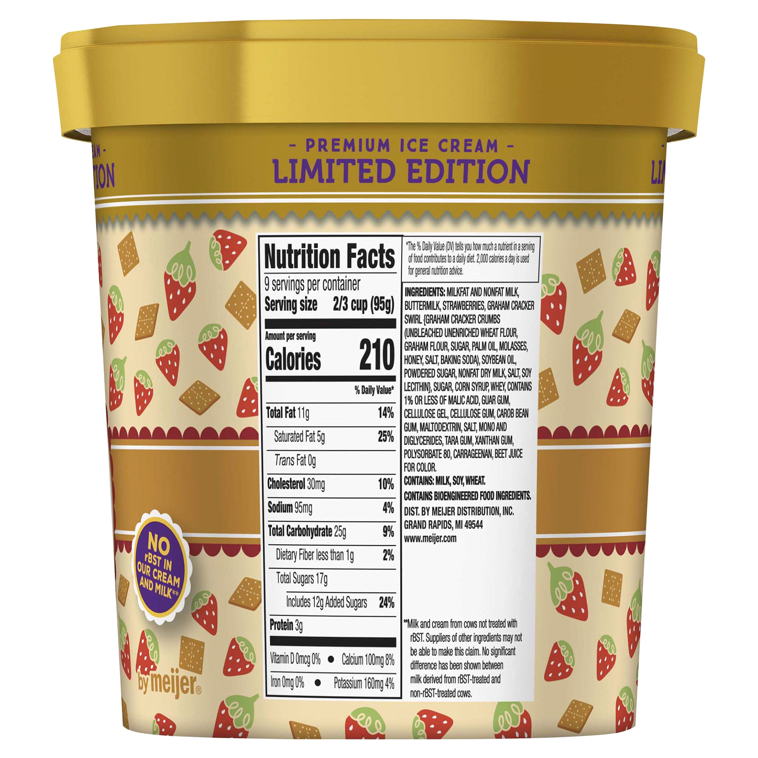 slide 3 of 5, Purple Cow Ice Cream Strawberry Graham Swirl, 1.5 qt