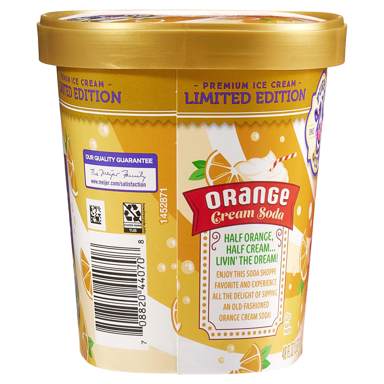 slide 2 of 5, Purple Cow Ice Cream Orange Creme Soda 4, 1.5 qt