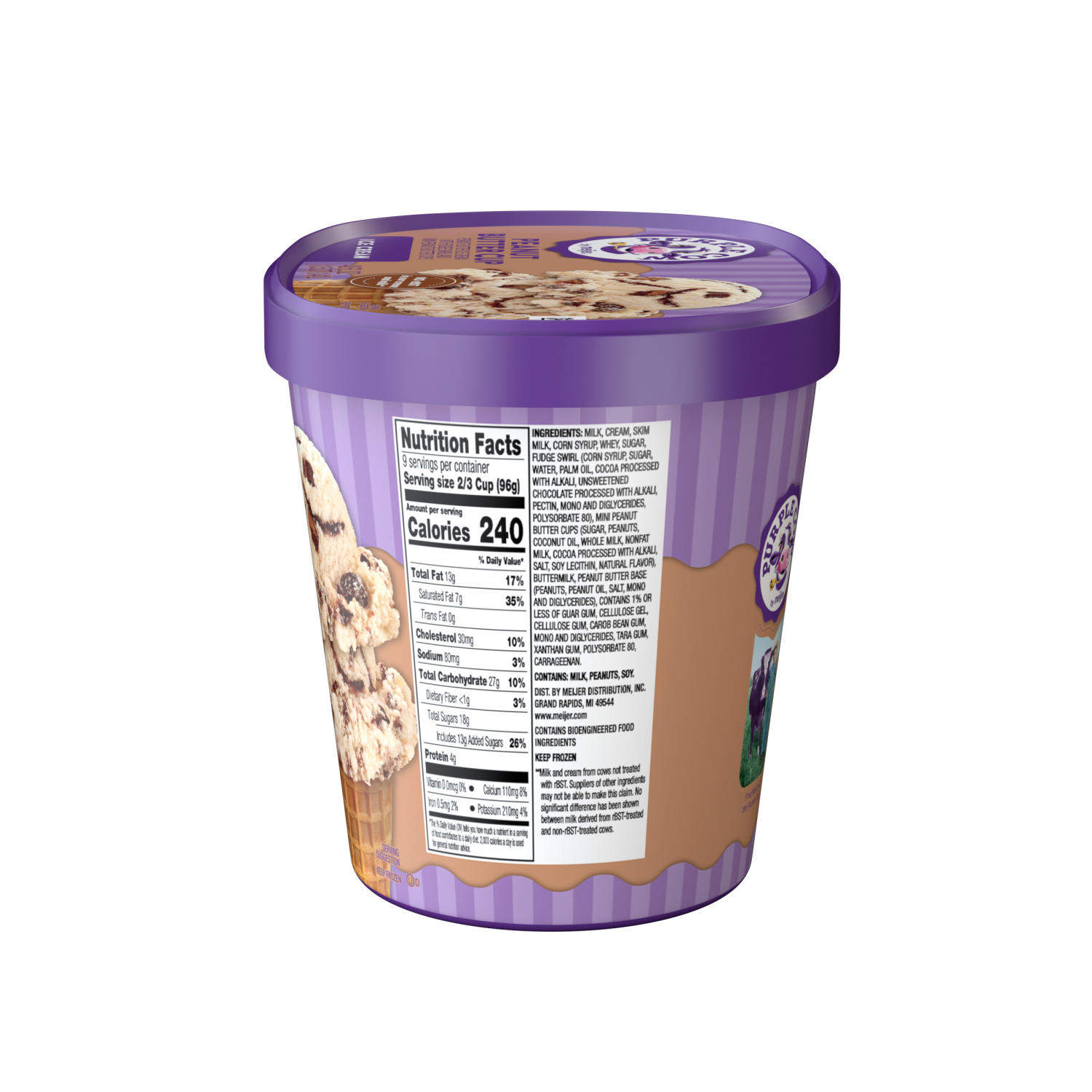 slide 3 of 5, Purple Cow Ice Cream Peanut Butter Cup, 1.5 qt