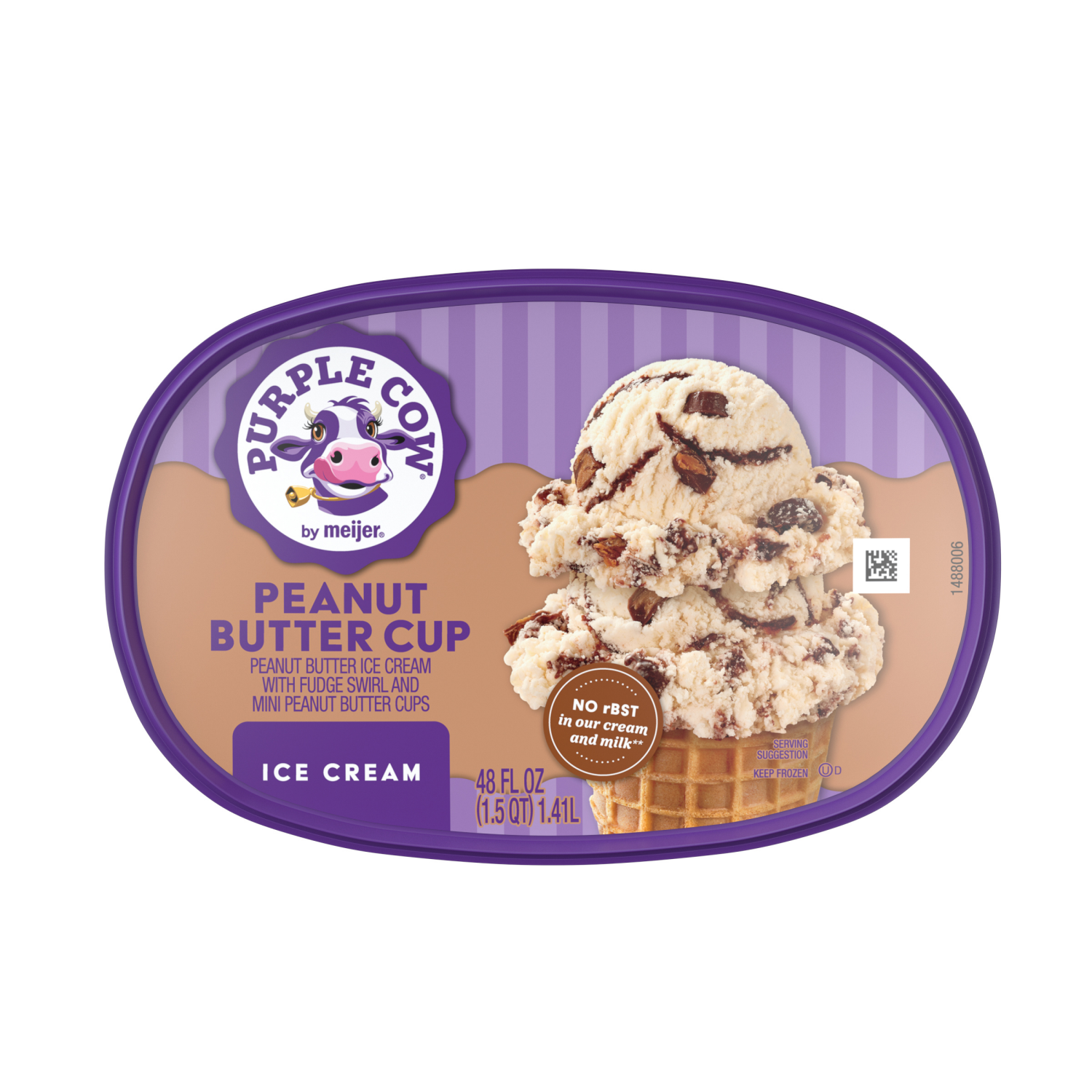 slide 5 of 5, Purple Cow Ice Cream Peanut Butter Cup, 1.5 qt