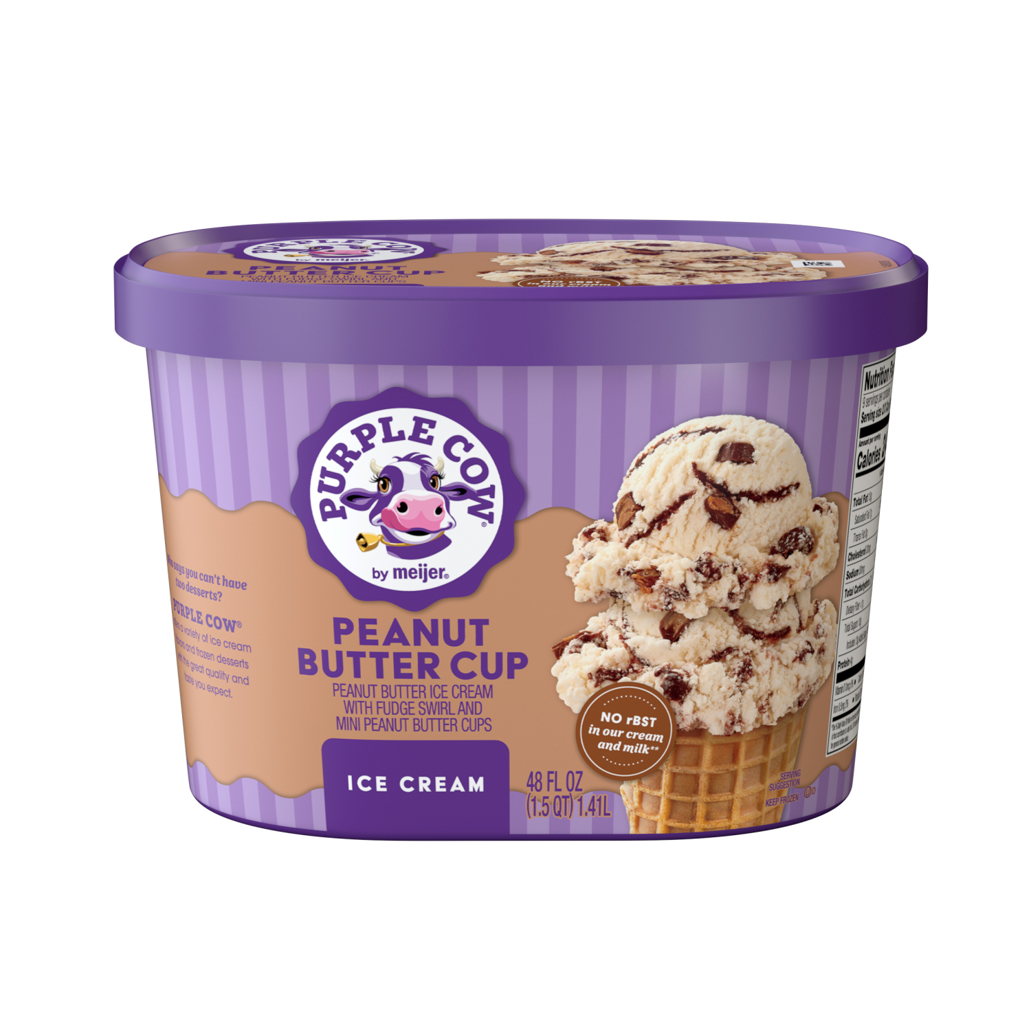 slide 1 of 5, Purple Cow Ice Cream Peanut Butter Cup, 1.5 qt