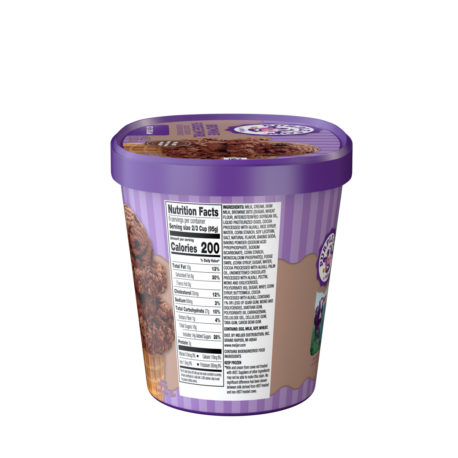 slide 3 of 5, Purple Cow Ice Cream Brownie Fudge Swirl, 1.5 qt