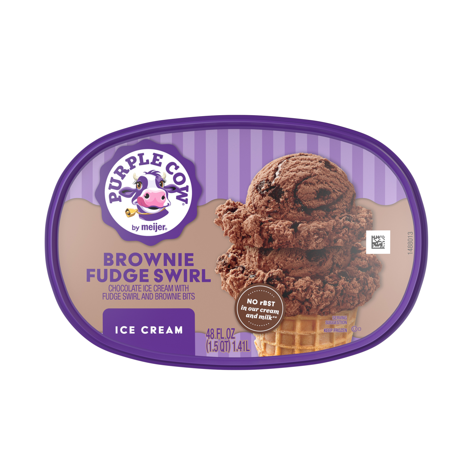 slide 5 of 5, Purple Cow Ice Cream Brownie Fudge Swirl, 1.5 qt