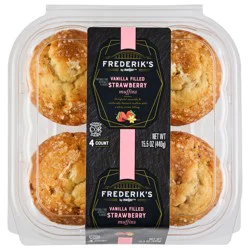 FREDERIKS BY MEIJER Frederik's By Meijer Vanilla Filled Strawberry Muffins, 15.5 Oz, 4 Pk