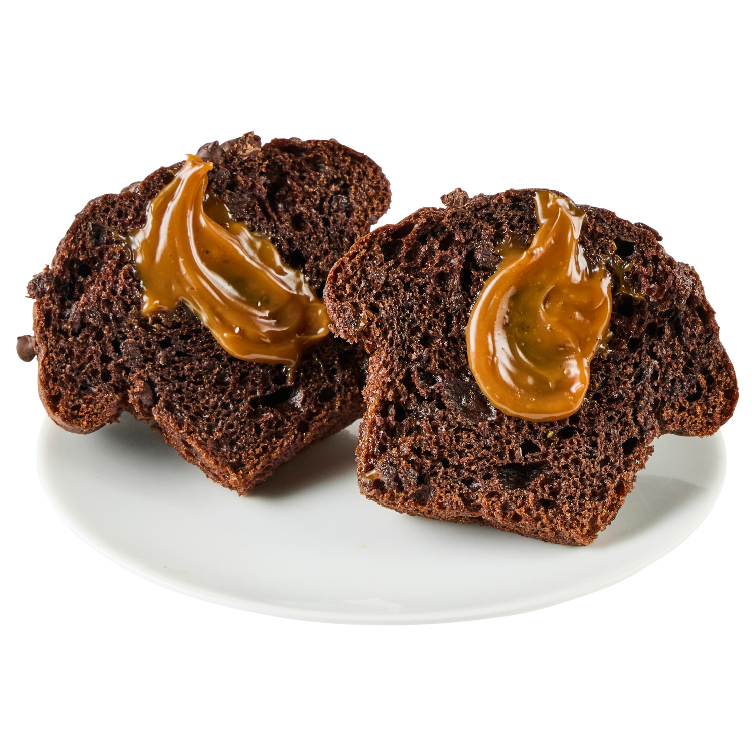 slide 2 of 3, FREDERIKS BY MEIJER Frederik's By Meijer Double Chocolate Dulce De Leche Muffins, 15.5 Oz, 4 Pk, 4 ct; 15.5 oz