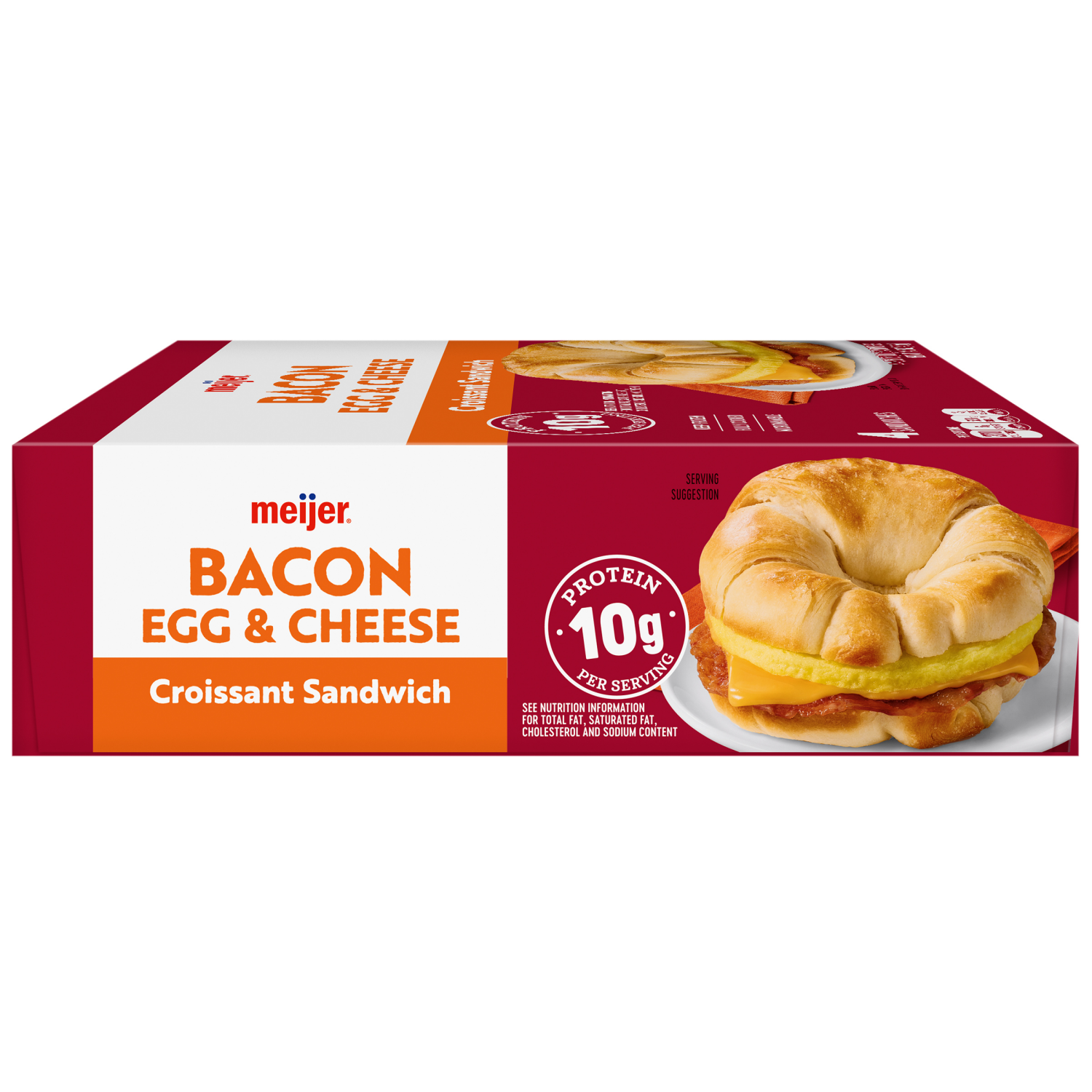 slide 2 of 5, Meijer Bacon Egg and Cheese Croissant, Frozen, 4 Count, 4 ct