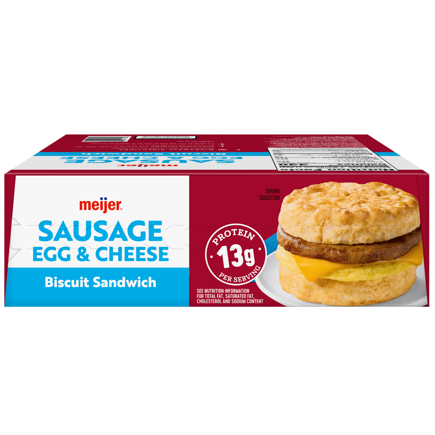 slide 3 of 5, Meijer Breakfast Sandwich, Biscuit with Sausage, Egg and Cheese, 4 Count, 4 ct