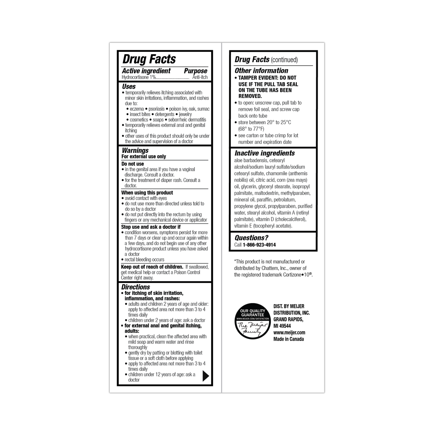 slide 2 of 3, Meijer Intensive Moisture Hydrocortisone 1% Cream, 1oz, 1 oz