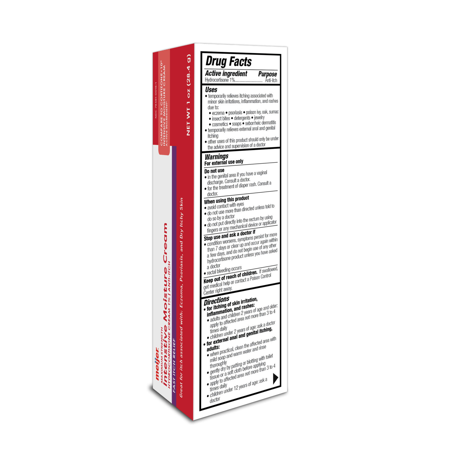 slide 3 of 3, Meijer Intensive Moisture Hydrocortisone 1% Cream, 1oz, 1 oz