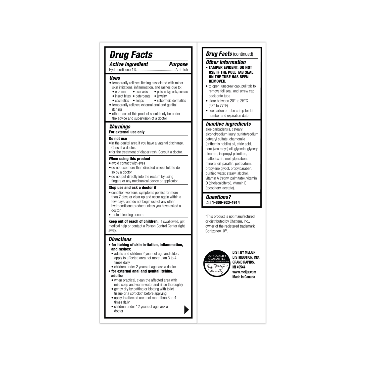 slide 2 of 3, Meijer Intensive Moisture Hydrocortisone 1% Cream, 2oz, 2 oz