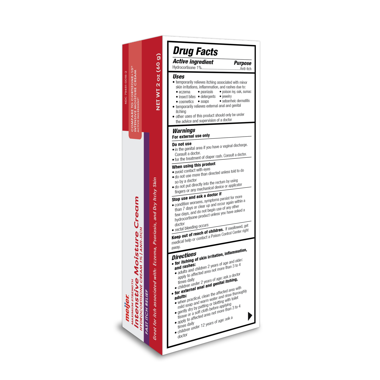 slide 3 of 3, Meijer Intensive Moisture Hydrocortisone 1% Cream, 2oz, 2 oz