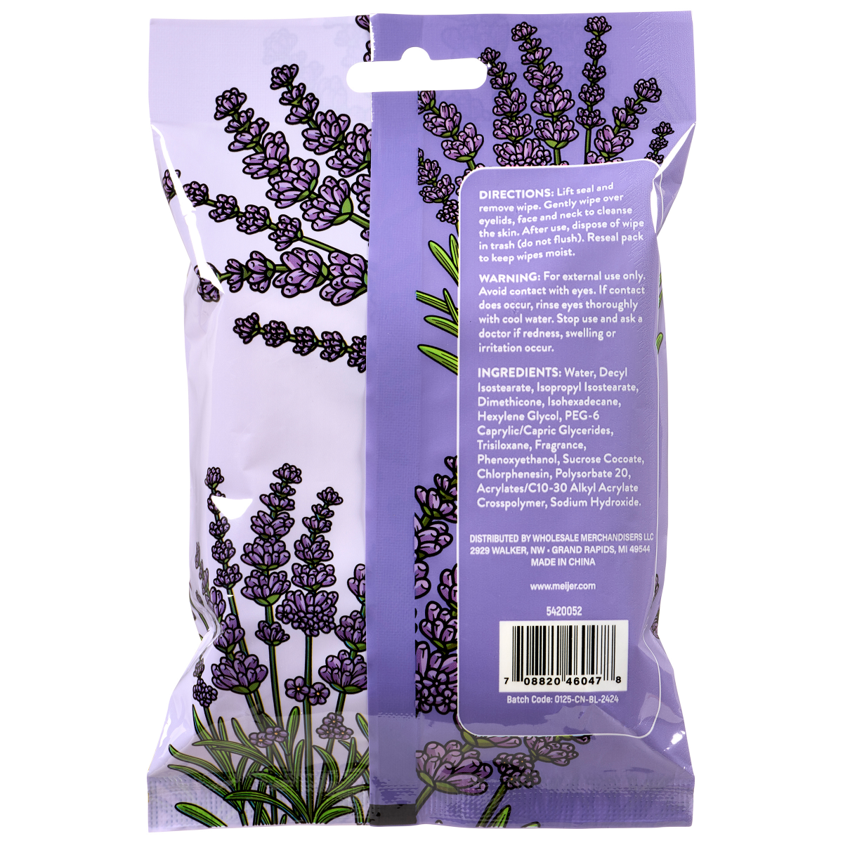 slide 2 of 3, Meijer Corporate Seasonal Makeup Removing Wipes Lavender Bloom 25ct, 25 ct