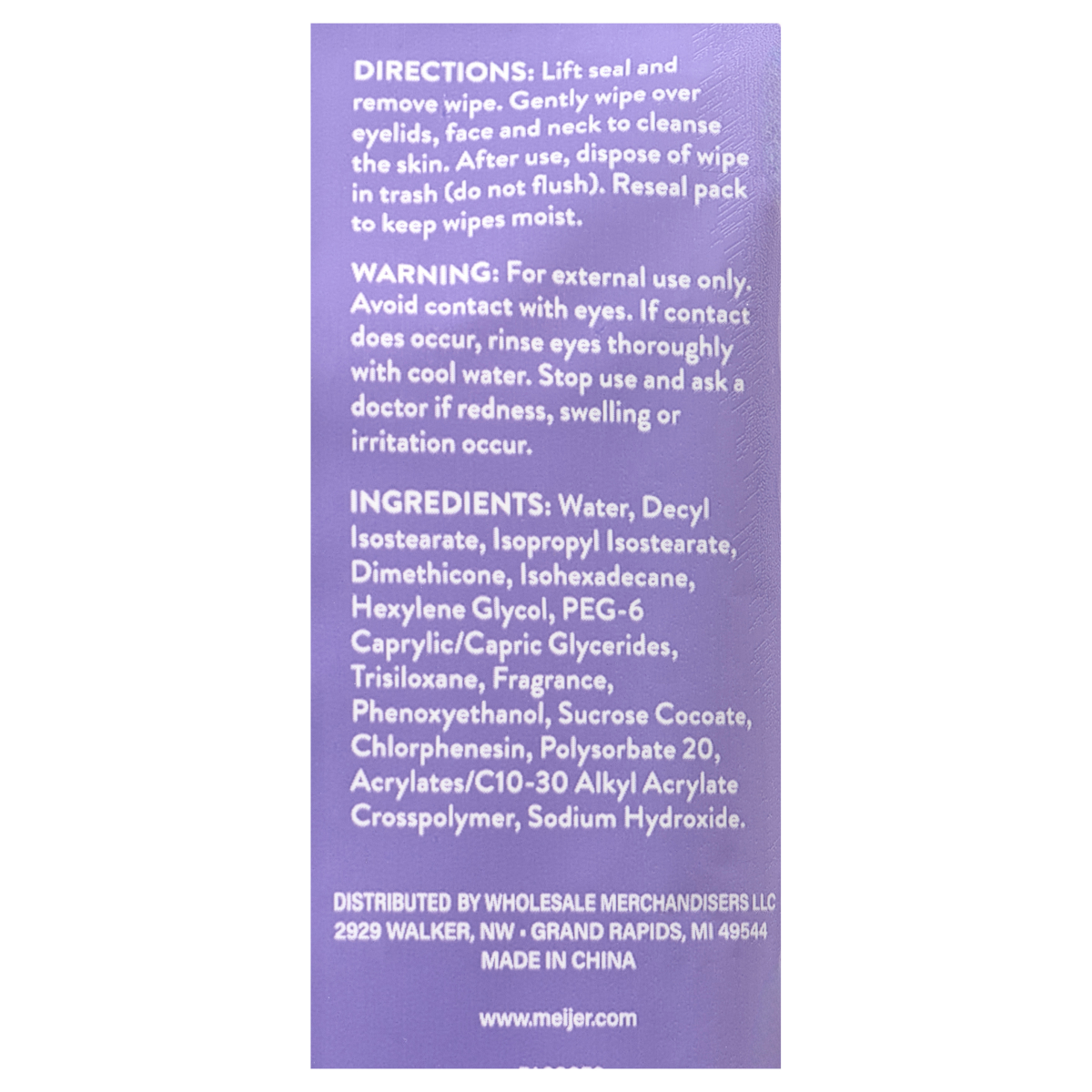 slide 3 of 3, Meijer Corporate Seasonal Makeup Removing Wipes Lavender Bloom 25ct, 25 ct