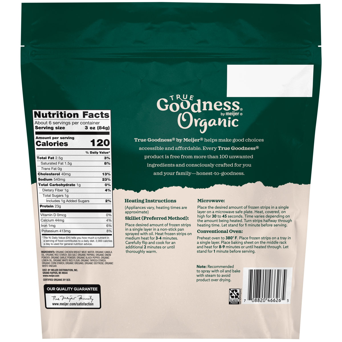 slide 2 of 2, True Goodness Organic Grilled Chicken Strip, 18oz, 18 oz