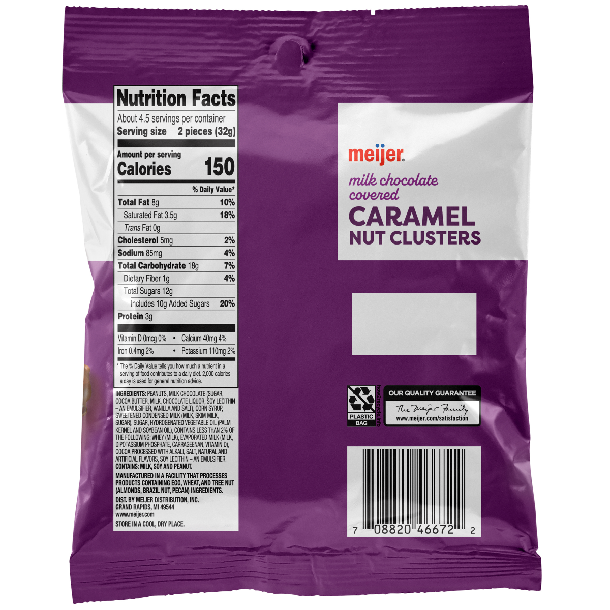 slide 2 of 2, Meijer Milk Chocolate Covered Caramel Nut Clusters, 5 oz