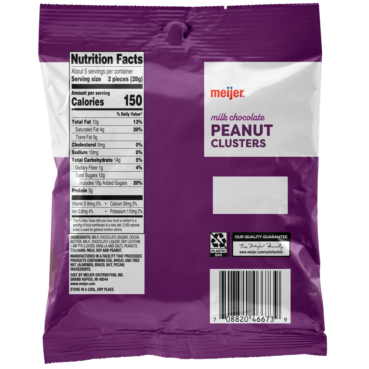 slide 2 of 2, Meijer Milk Chocolate Peanut Clusters - 5 oz, 5 oz