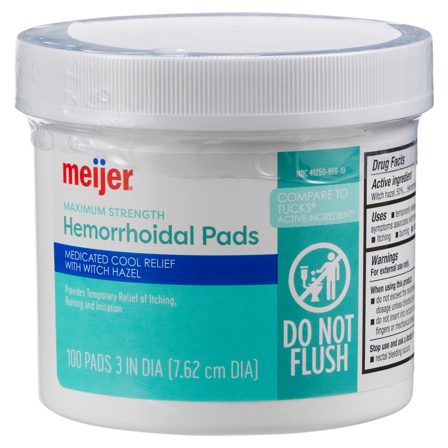 slide 4 of 5, Meijer Hemorroidal Medicated Pads, 100 ct