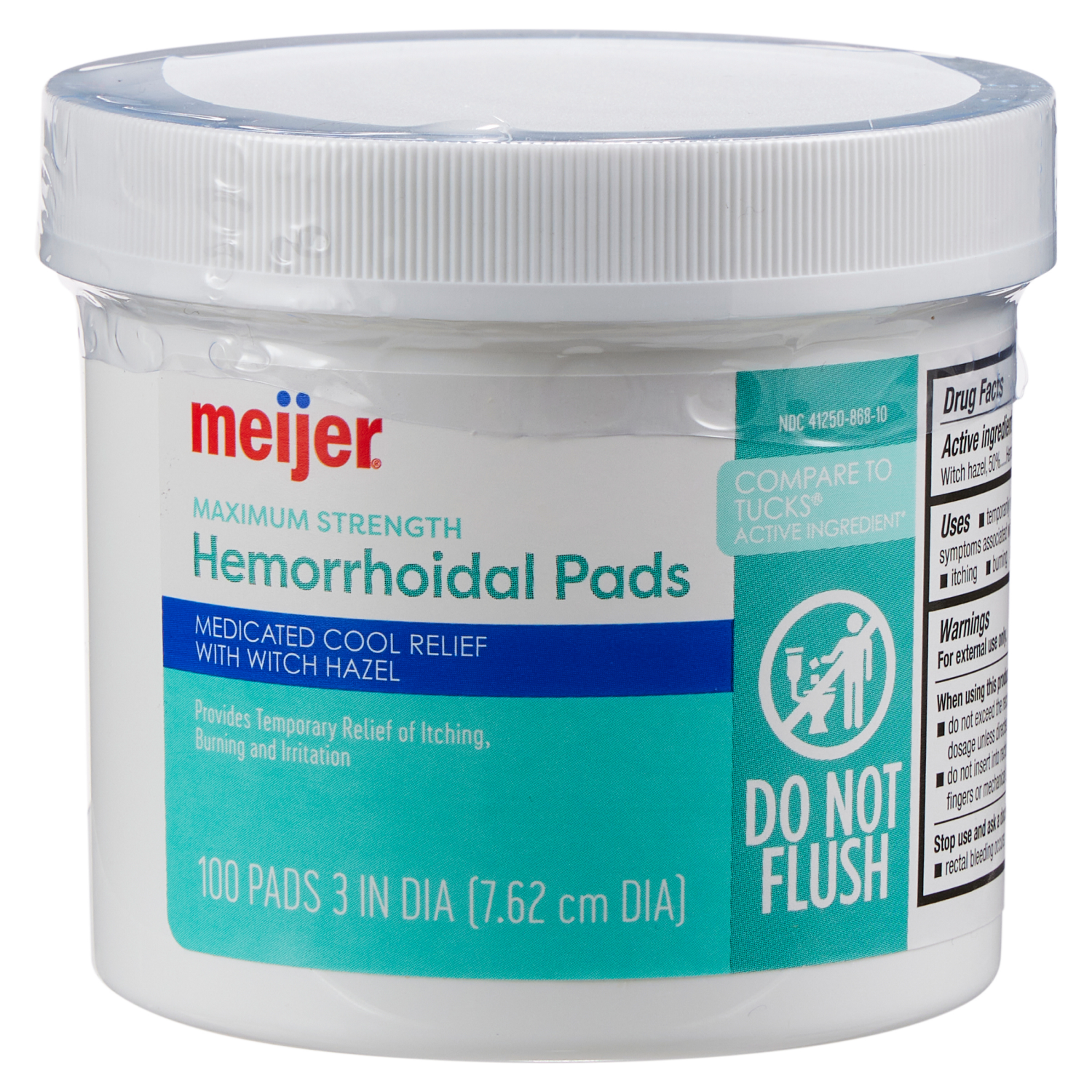 slide 1 of 5, Meijer Hemorroidal Medicated Pads, 100 ct