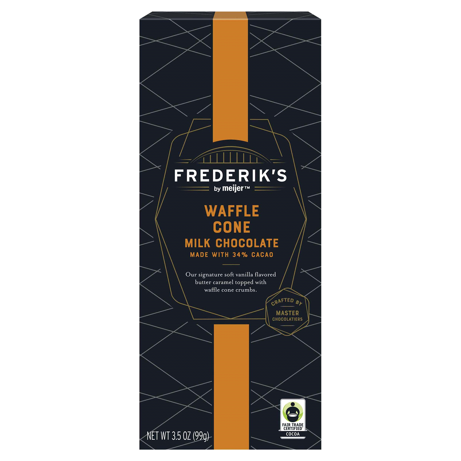 slide 1 of 5, FREDERIKS BY MEIJER Frederik's by Meijer Waffle Cone Milk Chocolate, 3.5 oz