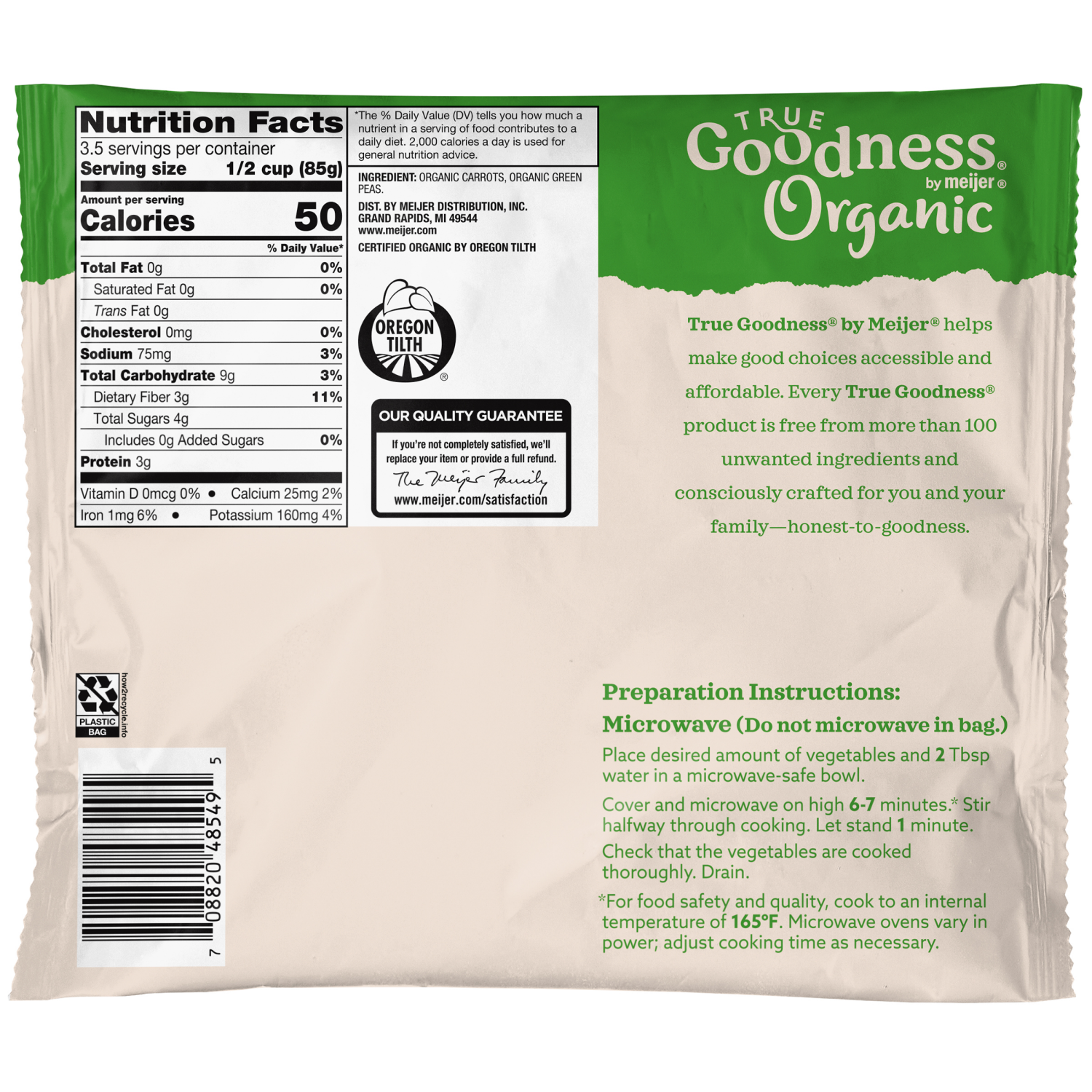 slide 2 of 2, True Goodness Organic Peas & Diced Carrots, 10 oz