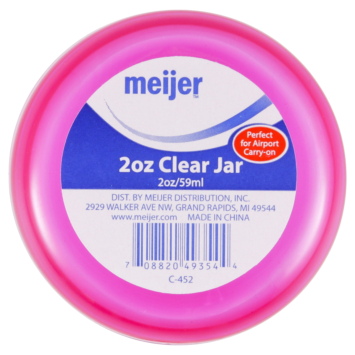 slide 2 of 2, Meijer Clear Travel Jar, 2 oz, 1 ct