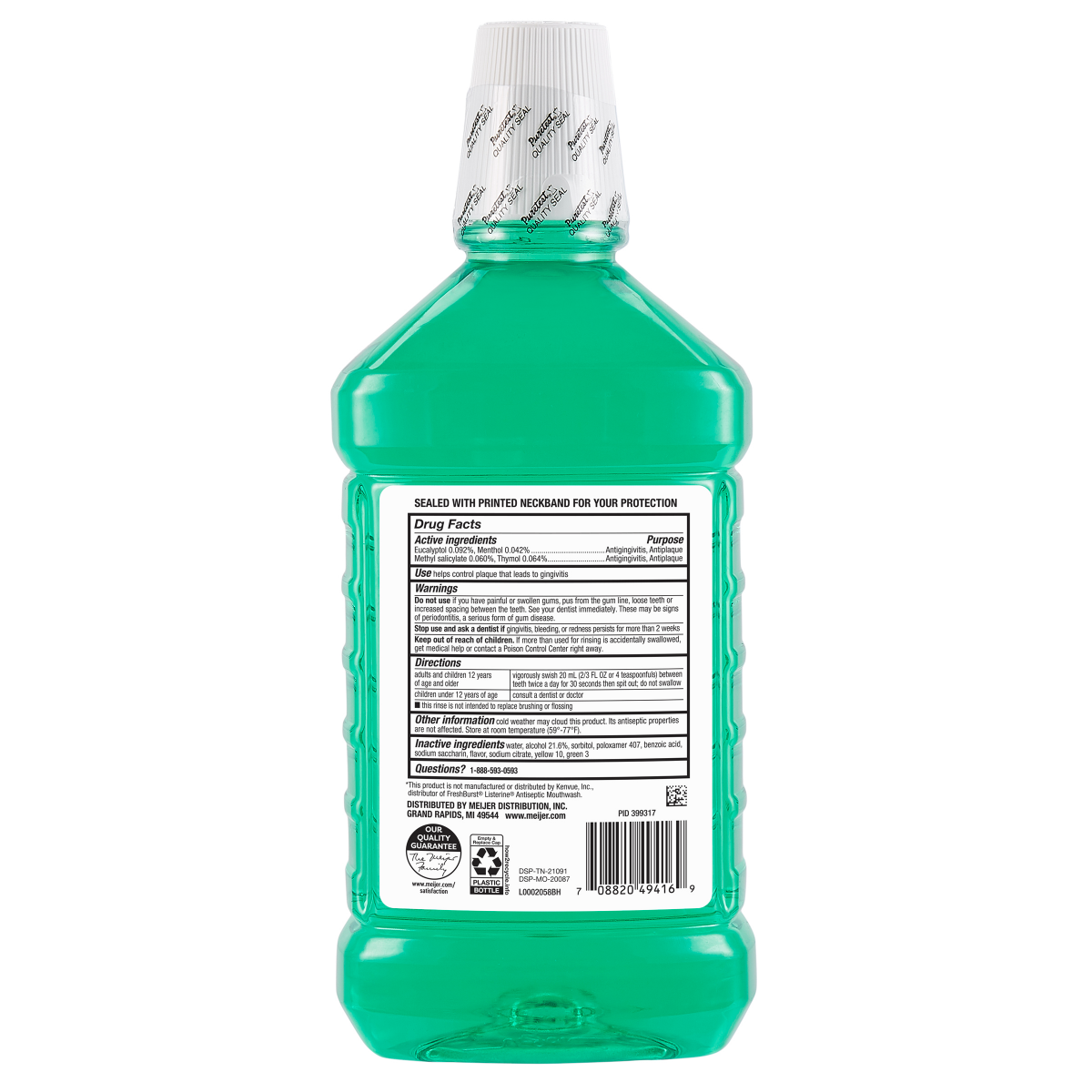 slide 2 of 2, Meijer Antiseptic Fresh Mint Mouthwash, 50.7 oz