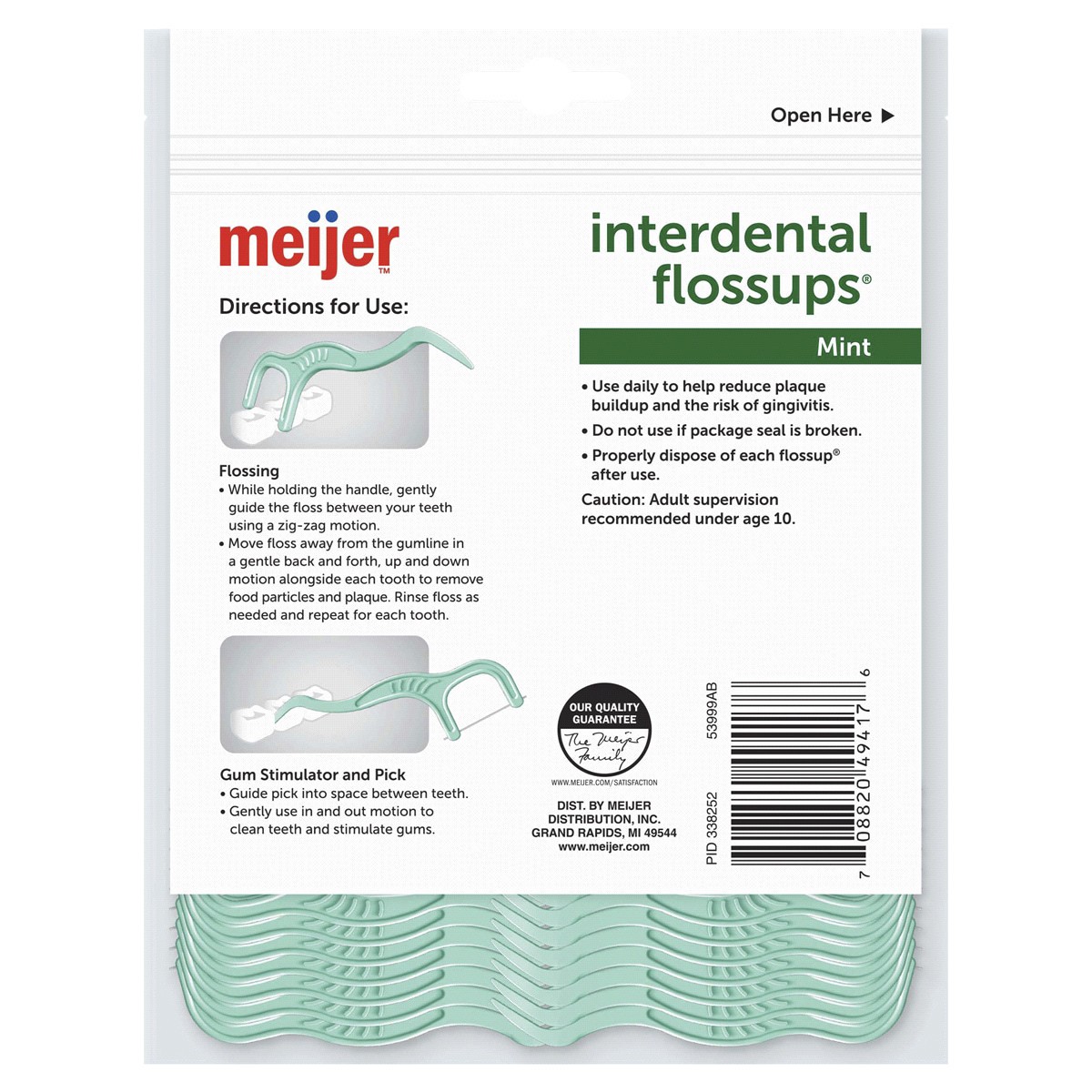 slide 2 of 2, Meijer Mint Interdental Flossups with Gum Stimulator and Pick, 90 ct