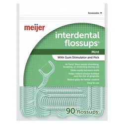 Meijer Mint Interdental Flossups, With Gum Stimulator And Pick, 90 Ct