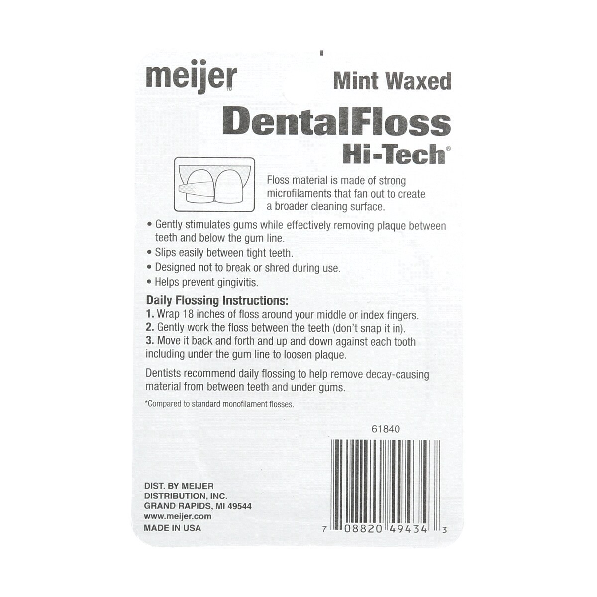 slide 2 of 2, Meijer Hi-Tech Mint Floss, 54.7 yds, 54.7 yd