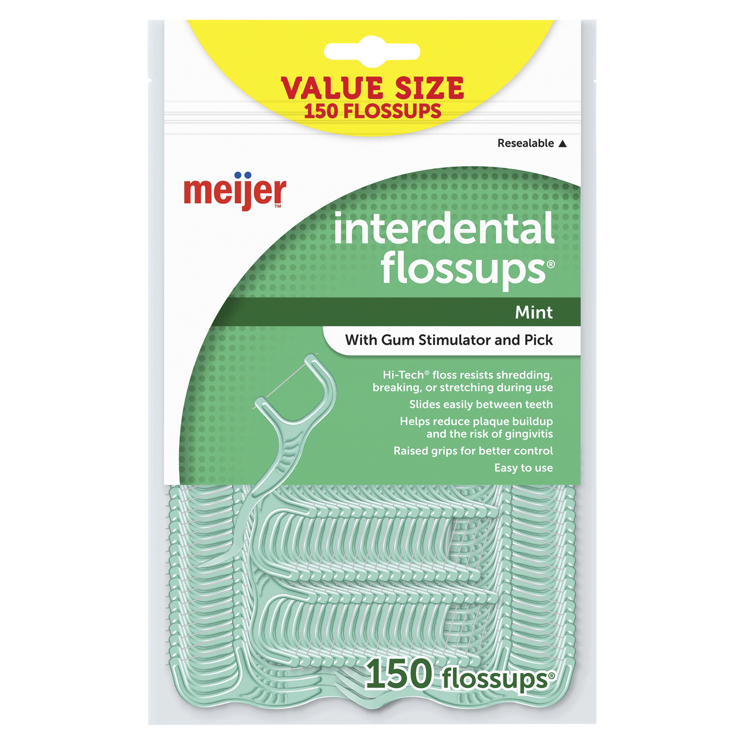 slide 1 of 2, Meijer Super Slip Mint Floss up, 150 ct