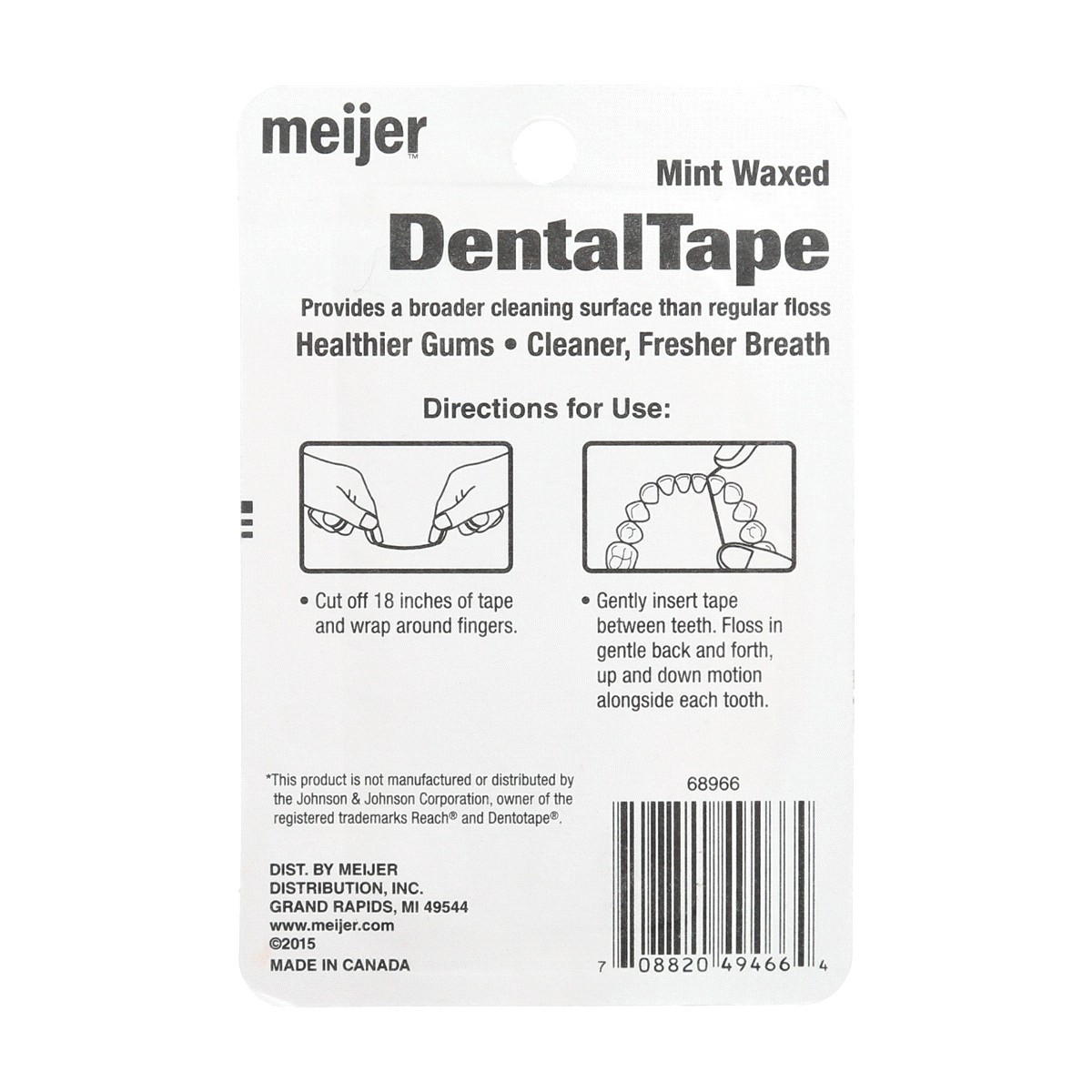 slide 2 of 2, Meijer Mint Waxed Dental Tape, 100 yd, 100 yd