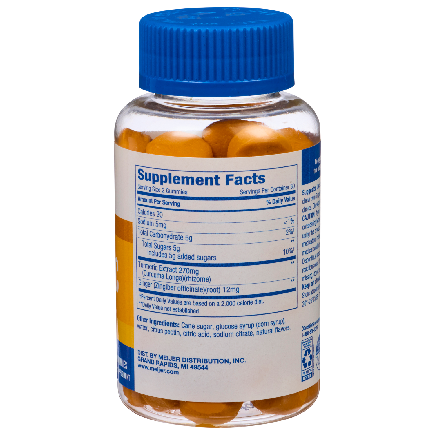 slide 2 of 2, MEIJER WELLNESS Meijer Turmeric Ginger Gummy, 60 ct
