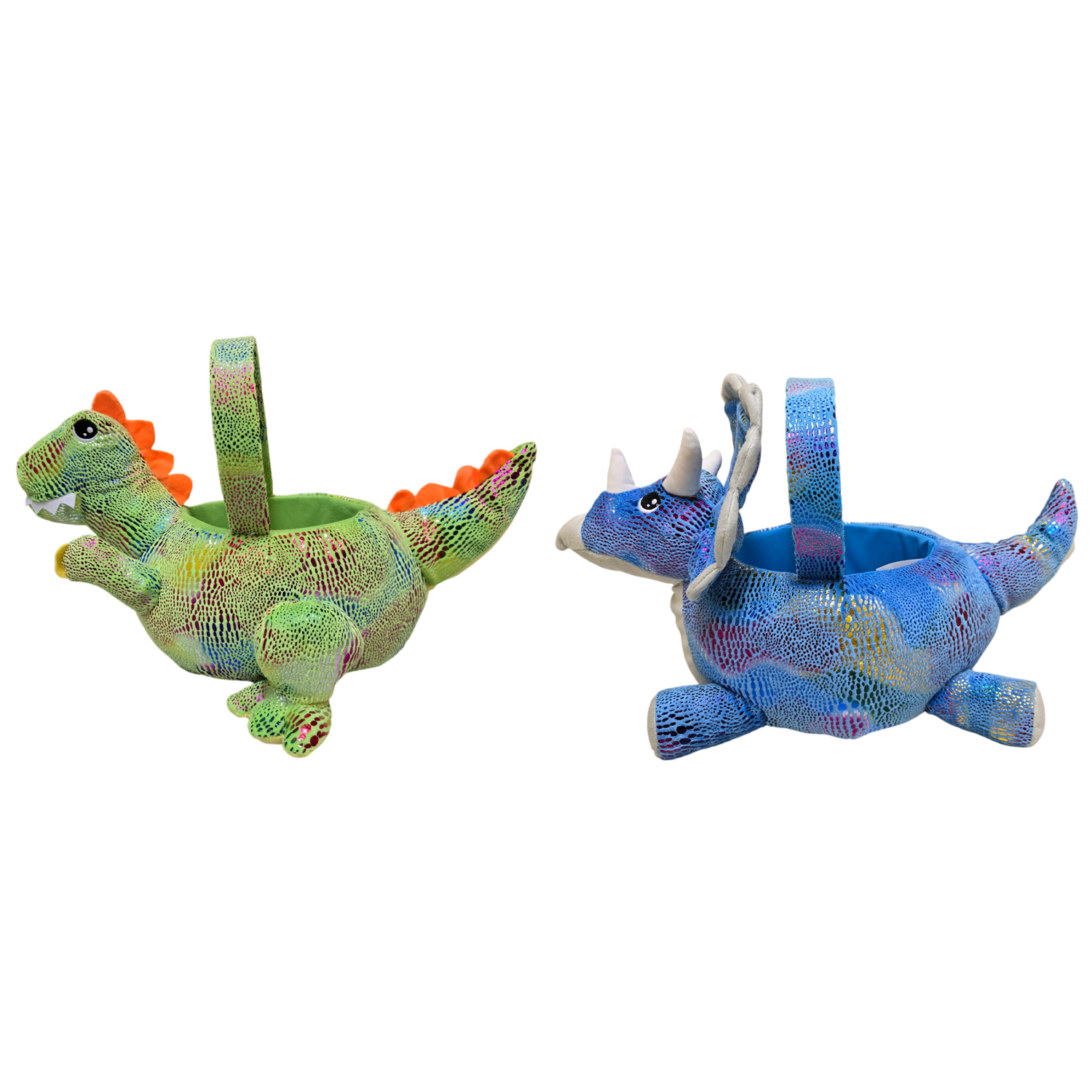 slide 2 of 2, Meijer Corporate Seasonal Plush Basket Dino, 19 in