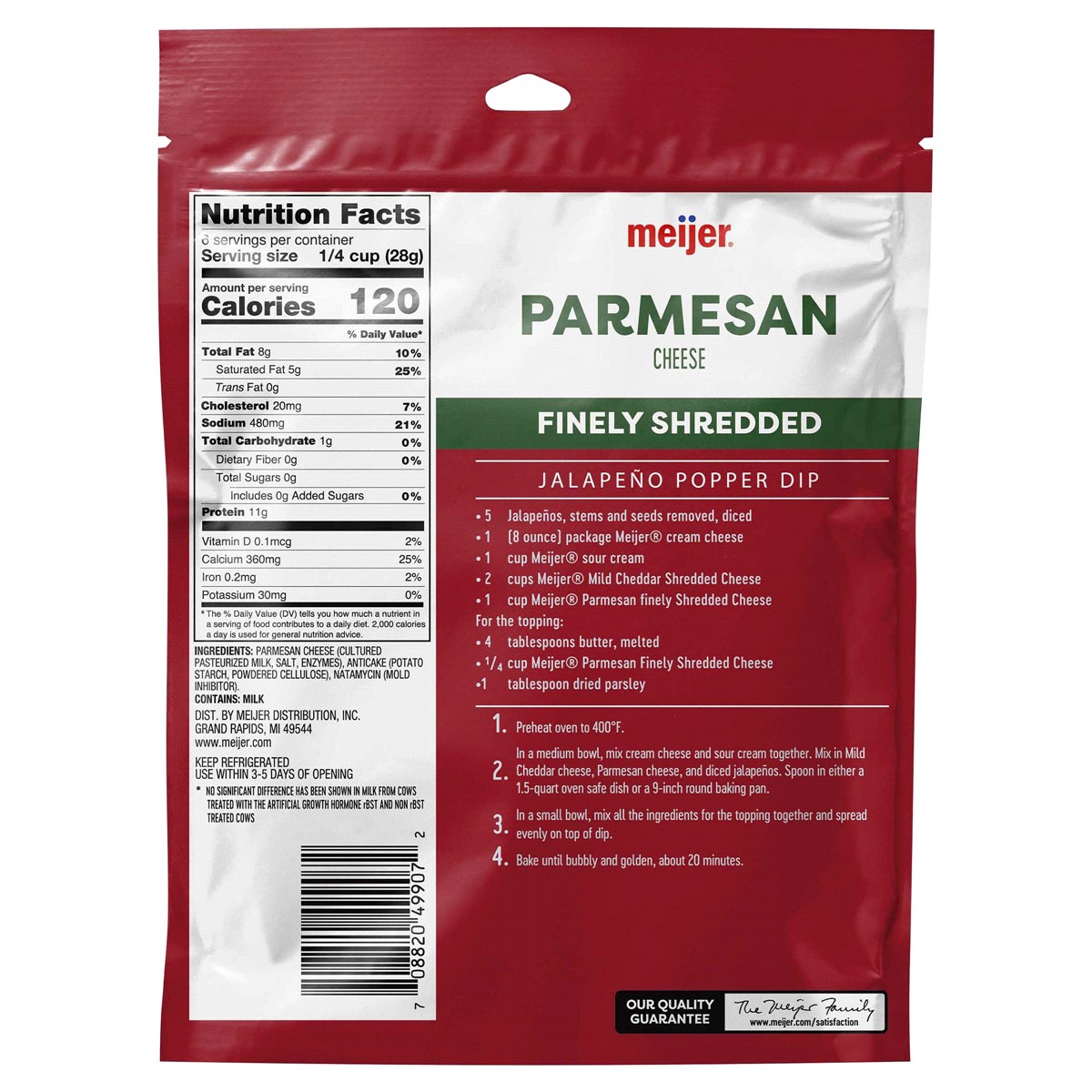 slide 2 of 2, Meijer Finely Shredded Parmesan Cheese, 6 oz