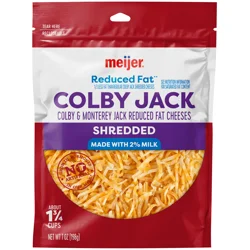 Meijer Shredded Reduced Fat Colby Jack Cheese, 7 Oz