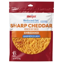 Meijer Shredded Reduced Fat Sharp Cheddar Cheese - 7 oz