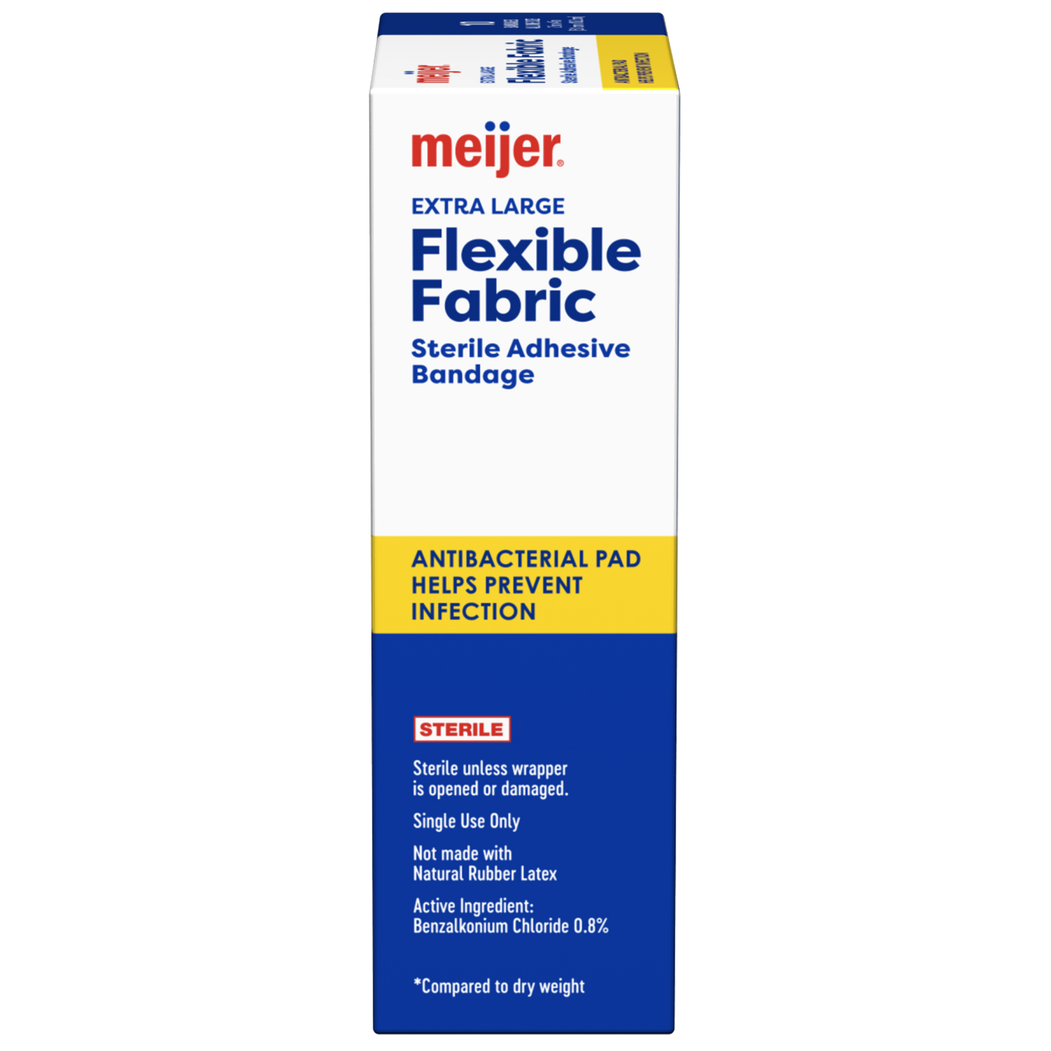 slide 2 of 4, Meijer Flexible Fabric Adhesive Bandages, Antibacterial, XL, 10 ct