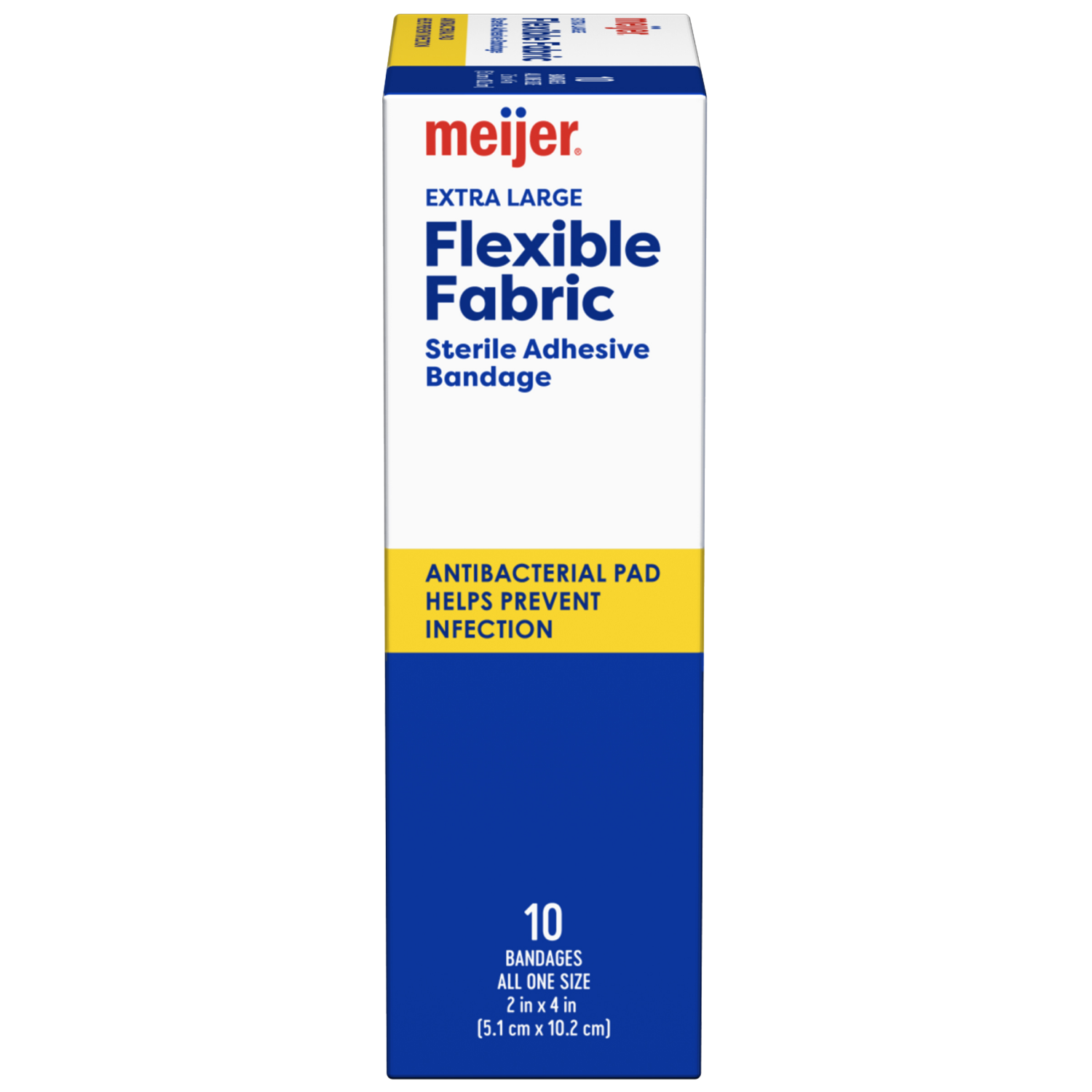 slide 4 of 4, Meijer Flexible Fabric Adhesive Bandages, Antibacterial, XL, 10 ct