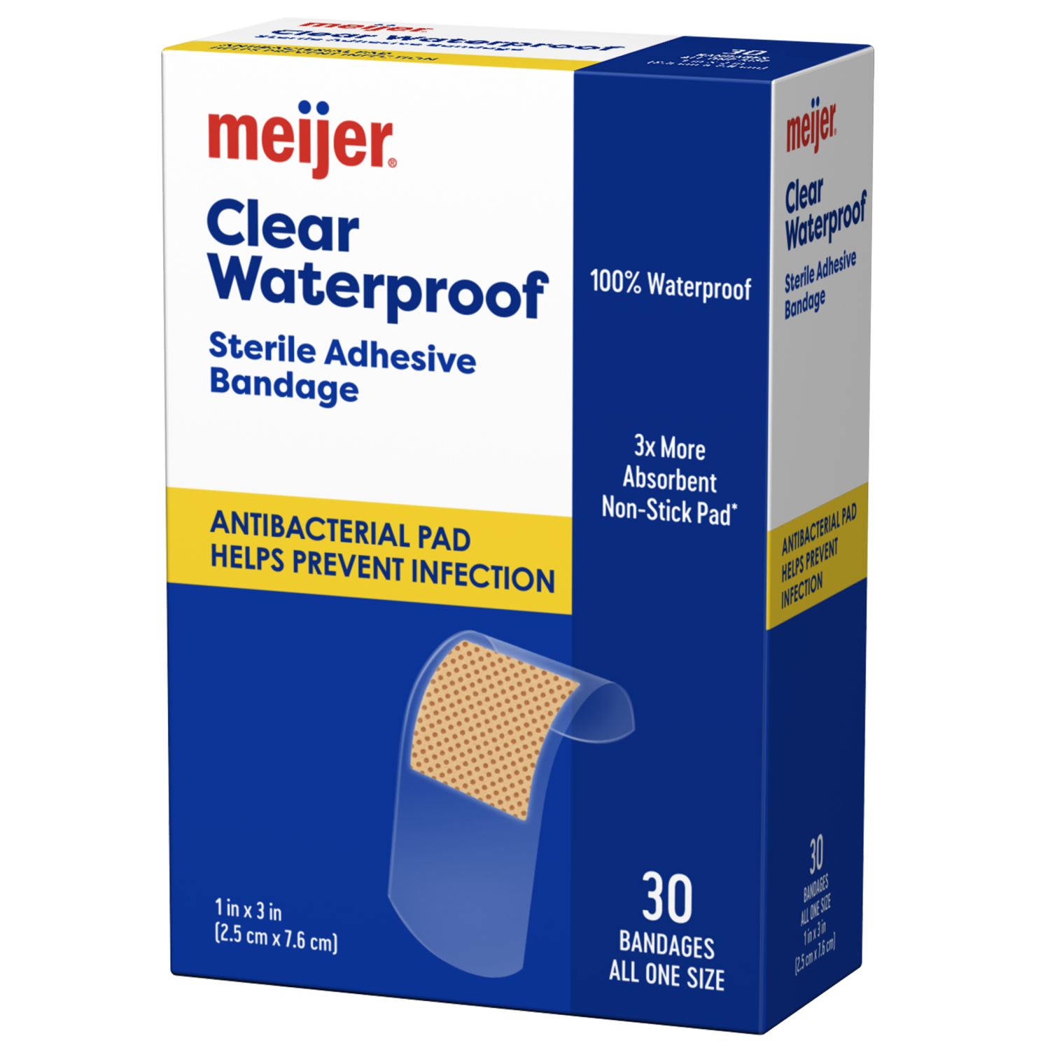slide 5 of 6, Meijer Clear Waterproof Sterile Adhesive Bandage, 30 ct