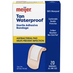 Meijer Waterproof Adhesive Bandages, Antibacterial