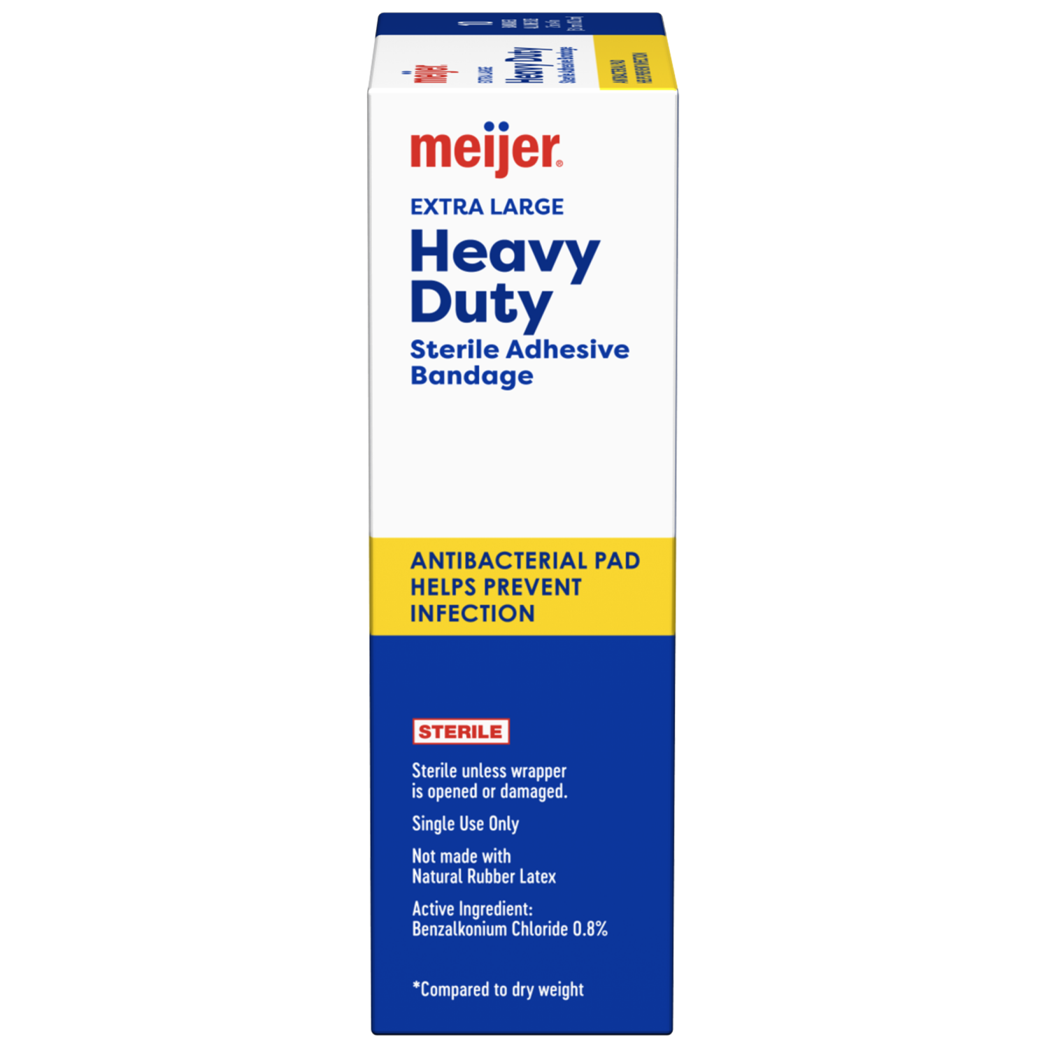 slide 2 of 4, Meijer Heavy Duty Adhesive Bandages, Antibacterial, 10 XL Bandages, 10 ct